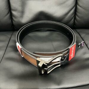 Wrangler men's reversible belt bonded leather in black and brown size 46-48 New